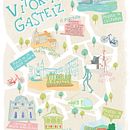 Mapa ilustrado Vitoria-Gasteiz. Graphic Design, and Traditional illustration project by Elena Sanabria - 01.17.2018