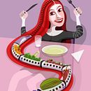 Food and Drink. Un proyecto de Diseño de personajes, Ilustración tradicional, Ilustración vectorial y Publicidad de Ribes Cooked - 01.02.2018