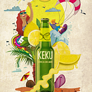 Botella de cerveza con limón. Motivo playero. Un proyecto de Ilustración vectorial y Publicidad de Proyecto Bonhomía - 23.02.2018