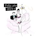 Mi Proyecto del curso: Ilustración de personajes para prensa_ Ana Méndez_Campanadas 2019. Een project van Vectorillustratie van Ana Méndez pérez - 05.01.2019