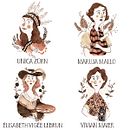 Inspiring Women Artists. Un projet de Illustration traditionnelle de Ana Escapicua - 08.05.2018
