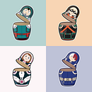 Matrioshka BNHA. Projekt z dziedziny Trad, c i jna ilustracja użytkownika Marta Aguiló - 05.01.2018