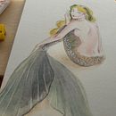 Sirena en acuarela para MerMay 2018. Projekt z dziedziny  Sztuki piękne,  R, sunek, R, sunek ołówkiem, Trad, c, jna ilustracja i  Malarstwo użytkownika Vianys Morales Gomez - 31.05.2018
