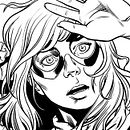Miss Marvel Kamala Khan. Fine Arts, Comic, Character Design, Traditional illustration, and Digital Illustration project by David Cabeza Ruiz - 05.30.2018
