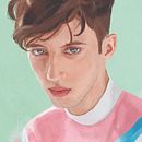 Troy Sivan's Portrait. Traditional illustration, and Digital Illustration project by Ana Patricia Arceo Salas - 06.21.2018
