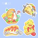 Fat Cat Stickers design. Traditional illustration, and Digital Illustration project by Marta Alvarez Campillo - 07.09.2018