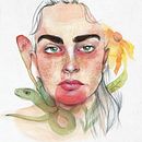 Mi Proyecto del curso: Eva; retrato ilustrado en acuarela. Un proyecto de Bellas Artes, Ilustración tradicional, Pintura y Pintura a la acuarela de Moni Losada - 15.08.2018