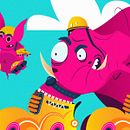 ROLLING ELEPHANTS. Animation, Art Direction, Graphic Design, Traditional illustration, and Vector Illustration project by Lalo Garcia - 08.24.2018