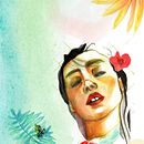 retrato tropical. Een project van Aquarelschilderen van Livier Fernández Topete - 05.09.2018