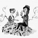 Interpretación de fotografía en Tinta China con Poni. Ilustração tradicional projeto de Sofia L. Silva - 09.09.2018