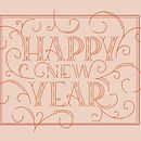 Lettering: Happy new year. Lettering projeto de Ariadna Aran - 14.09.2018