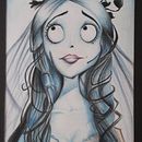 El Cadáver de la Novia con prismacolor.. Desenho projeto de Alicia Esther Aviña Villarreal - 08.09.2012