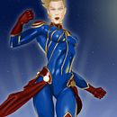 Capitana Marvel. Ilustração digital projeto de Rodrigo González - 25.09.2018