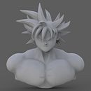 Busto de Goku  . 3D, Film, video și televiziune, Creativitate, Design de jucării, Design de caractere, design de caractere 3D, Sculptură, modelare 3D și Jocuri video de Aarón Ramos Pardal - 09.26.2018