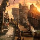 Puerto Pirata y el Capitán James Garfio. Concept Art, Character Design, and Digital Illustration project by Belén López - 08.10.2018