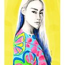 Mi Proyecto del curso: Retrato con lápiz, técnicas de color y Photoshop . Seni Rupa, Desain Grafis, Gambar Pensil, Menggambar, Dan Menggambar Potret proyek oleh Mina Ortiz - 10.02.2018