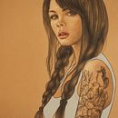 CHICA CON TRENZAS. Artistic Drawing project by Rakel Sánchez - 10.03.2018