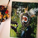 Tribal (estudio en acrílico). Ilustração tradicional, e Pintura projeto de Alberto Costa Gómez - 09.10.2018