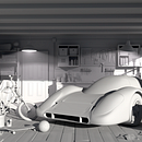 Garage environment. Interior Architecture, and 3D Modeling project by Amaia Sémper González - 11.30.2018