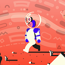 Astronaut Walk. Un projet de Illustration numérique et Illustration vectorielle de Geovanii Kuznetsov - 20.07.2018
