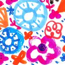 Florecitas. Pattern Design, Ilustração tradicional, e Pintura em aquarela projeto de Areli Prismanzana - 25.11.2018