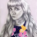 Mi Proyecto del curso: "Maya" Retrato con lápiz, acrílico y Photoshop. Un proyecto de Dibujo a lápiz, Dibujo de Retrato e Ilustración tradicional de Vania Hermosilla - 30.11.2018