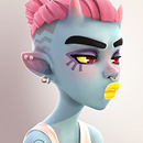 Demon Girl Cartoon. Un progetto di 3D, Arte concettuale, Character design 3D, Illustrazione tradizionale e Videogiochi di Ana Sánchez Castro - 06.12.2018