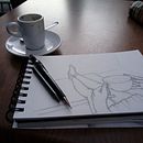 Un buen Café. Ein Projekt aus dem Bereich Bildende Künste, Comic, Zeichnung, Bleistiftzeichnung, Artistische Zeichnung, Porträtzeichnung, Design und Design von Figuren von Mariene Benutti Giunta - 27.12.2018