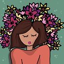 Flores que crecen en los pensamientos. Un proyecto de Dibujo de paulafernandez_design - 14.01.2019