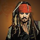 Piratas del Caribe (Jhonny Deep). Un proyecto de Ilustración vectorial de John Fernández - 18.01.2019