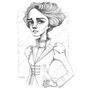 Retrato caricatura de Vanessa Ives (Penny Dreadful).  project by Aurora Ramírez Collado - 02.27.2019