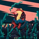 Kaeru. Character Design, Graphic Design, Traditional illustration, and Digital Illustration project by Adrián Balastegui - 03.04.2019