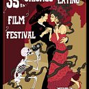 Poster design for Chicago latino film festival. Un proyecto de Diseño de carteles de Marc Conesa - 13.03.2019