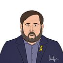 Oriol Junqueras. Desenho de retrato, Ilustração tradicional e Ilustração digital projeto de Sergio Martínez - 12.02.2019