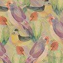 Empapelado de pájaros coloridos. Un proyecto de Decoración de interiores e Ilustración tradicional de Maitea del Hierro Oteriño - 15.04.2019