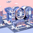 Luuna City. Un proyecto de 3D, Animación 3D, Dirección de arte, Diseño gráfico e Ilustración tradicional de Misa Urban - 22.04.2019