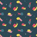 ¿Qué hacen los caracoles por las noches?. Pattern Design, Graphic Design, and Traditional illustration project by Ana Laura Califa - 04.25.2019