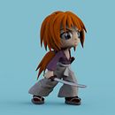Fanart chibi Kenshin. Projekt z dziedziny 3D, Projektowanie postaci 3D i  Modelowanie 3D użytkownika ismael_panadero - 27.04.2019