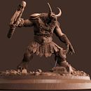 Escultura Minotauro. Un proyecto de Animación 3D, Diseño de personajes 3D y Modelado 3D de Luis Alberto Gayoso Berrospi - 01.05.2019