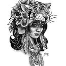Mi Proyecto del curso: Diseño e ilustración digital de tatuajes con Procreate. Een project van  Tekening y Digitale illustratie van Marcos Gualotuna - 25.05.2019