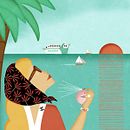 Chanel in the mediterranean sea . Un proyecto de Ilustración digital, Diseño editorial y Publicidad de Araceli Moya - 13.05.2019