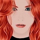 Redhead. Drawing, Artistic Drawing, Portrait Drawing, Realistic Drawing, Traditional illustration, Digital Illustration, and Vector Illustration project by Aitor Ruiz de Gordejuela Ruiz - 05.17.2019