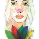Segunda acuarela con hoja natural. Traditional illustration project by Esther Trujillo - 06.03.2019