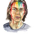 Phobia: Retrato ilustrado en acuarela. Pencil Drawing, Artistic Drawing, Portrait Drawing, and Watercolor Painting project by Javi Cohen - 10.27.2019
