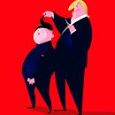 Trump & Kim. Projekt z dziedziny Projektowanie postaci, Trad, c, jna ilustracja i Grafika wektorowa użytkownika Jorge Arévalo - 30.06.2019