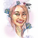 Mi Proyecto del curso: Retrato ilustrado en acuarela. Un projet de Dessin de portrait de Monica Moscoso - 30.06.2019