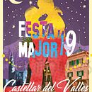 Cartel de Fiesta Mayor de Castellar del Vallès 2019.﻿ Festa Major Castellar del Vallès 2019.. Poster Design, Graphic Design, and Traditional illustration project by Àlex Monagas - 07.12.2019