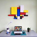 Este proyecto fué inspirado en el trabajo de Piet Mondrian, aplicando las técnicas que aprendí en el curso Lettering a todo volumen.. Un proyecto de Diseño de Cristina Penuela - 11.09.2018