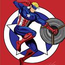 Proyecto del curso: Capitán América con traje altenativo.. Un proyecto de Cómic, Dibujo, Diseño, Diseño de personajes, Ilustración tradicional e Ilustración vectorial de Andrés De León - 07.08.2019