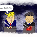 USA VS CHINA . Ilustrație tradițională de Lucas Pereyra - 08.08.2019